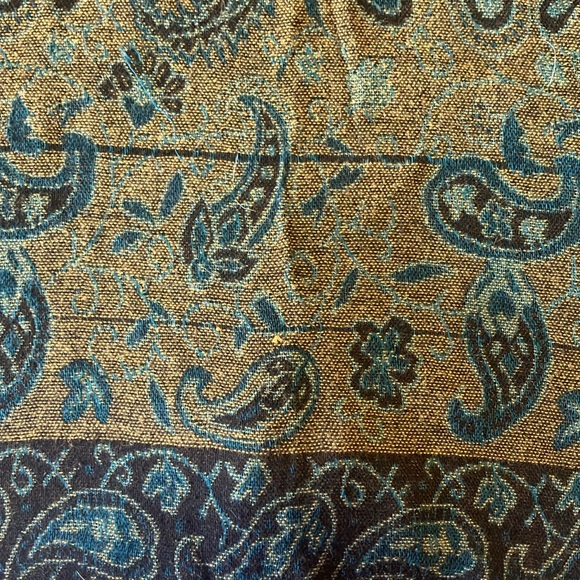 4/$20 Anthropologie Green yellow Blue Jacquard Paisley Pashmina Shawl Wrap Stole - Picture 4 of 5